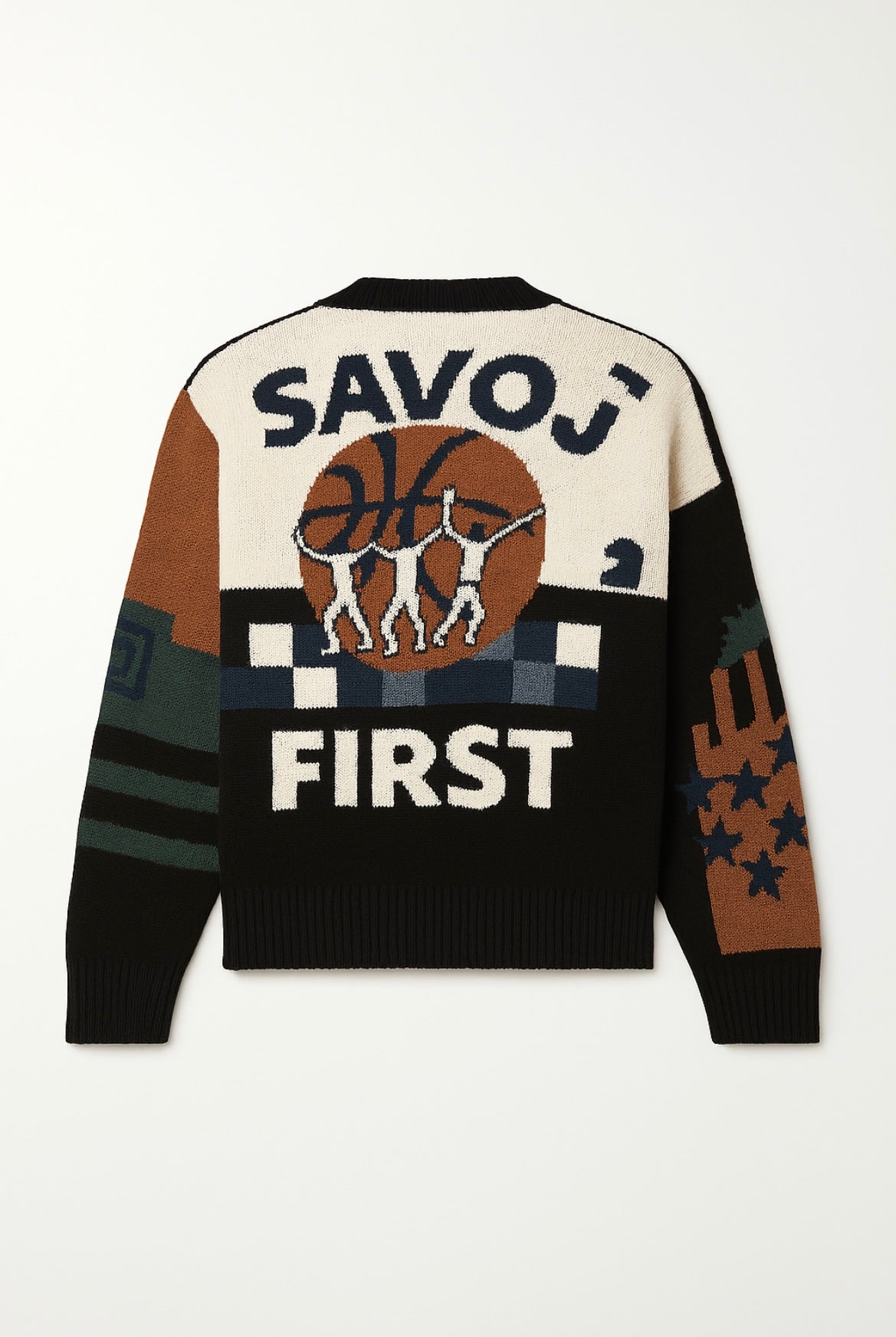 HOUSE OF SAVOJ ”SAVOJ FIRST” INTARSIA CARDIGAN - MULTI COLOUR