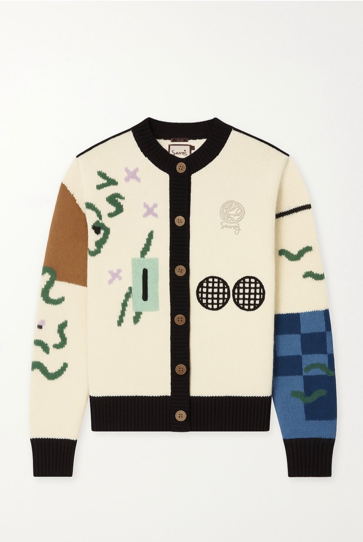 HOUSE OF SAVOJ ”SAVOJ FIRST” INTARSIA CARDIGAN - MULTI COLOUR