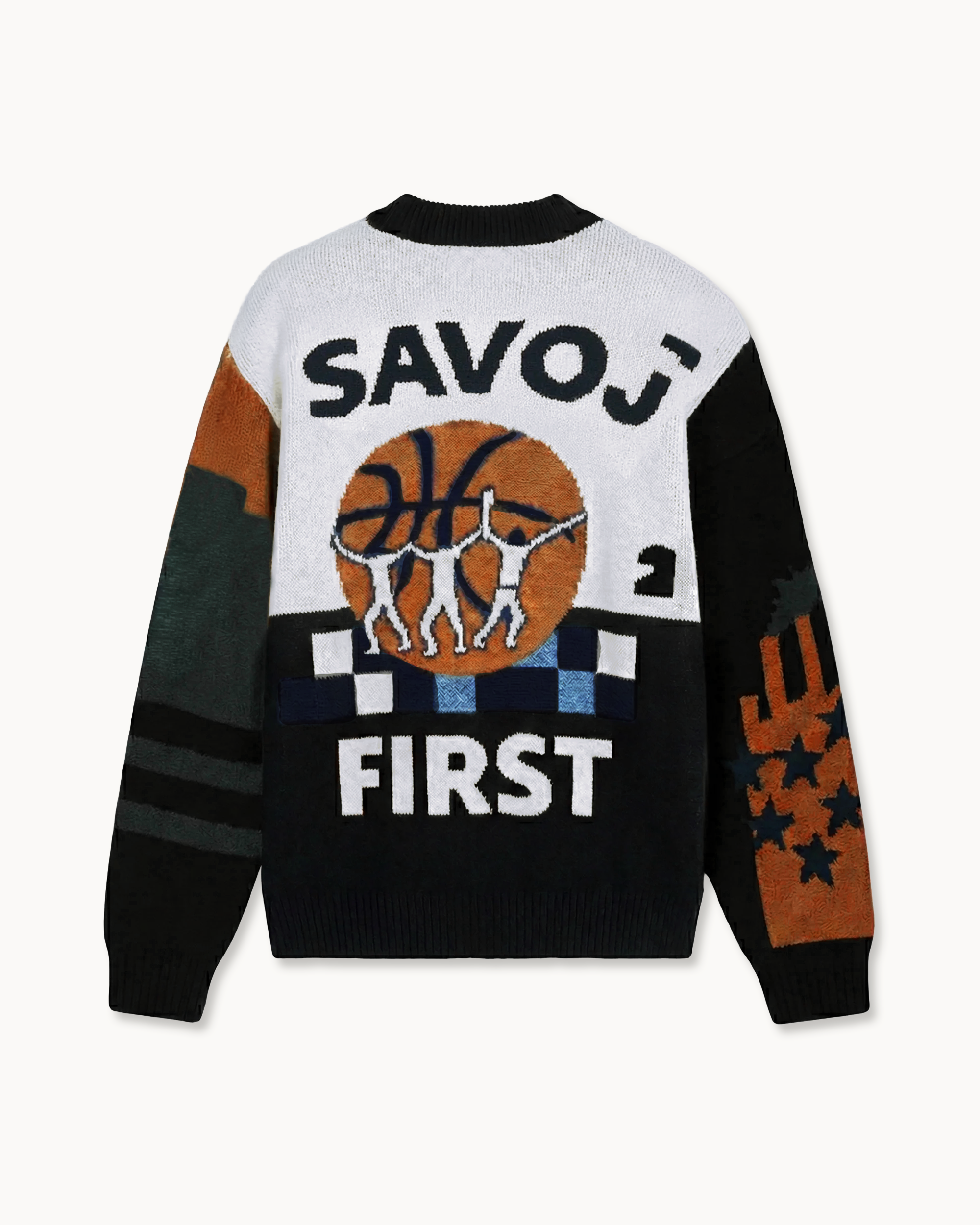 House of Savoj ”SAVOJ FIRST” Intarsia Cardigan - Multi Colour