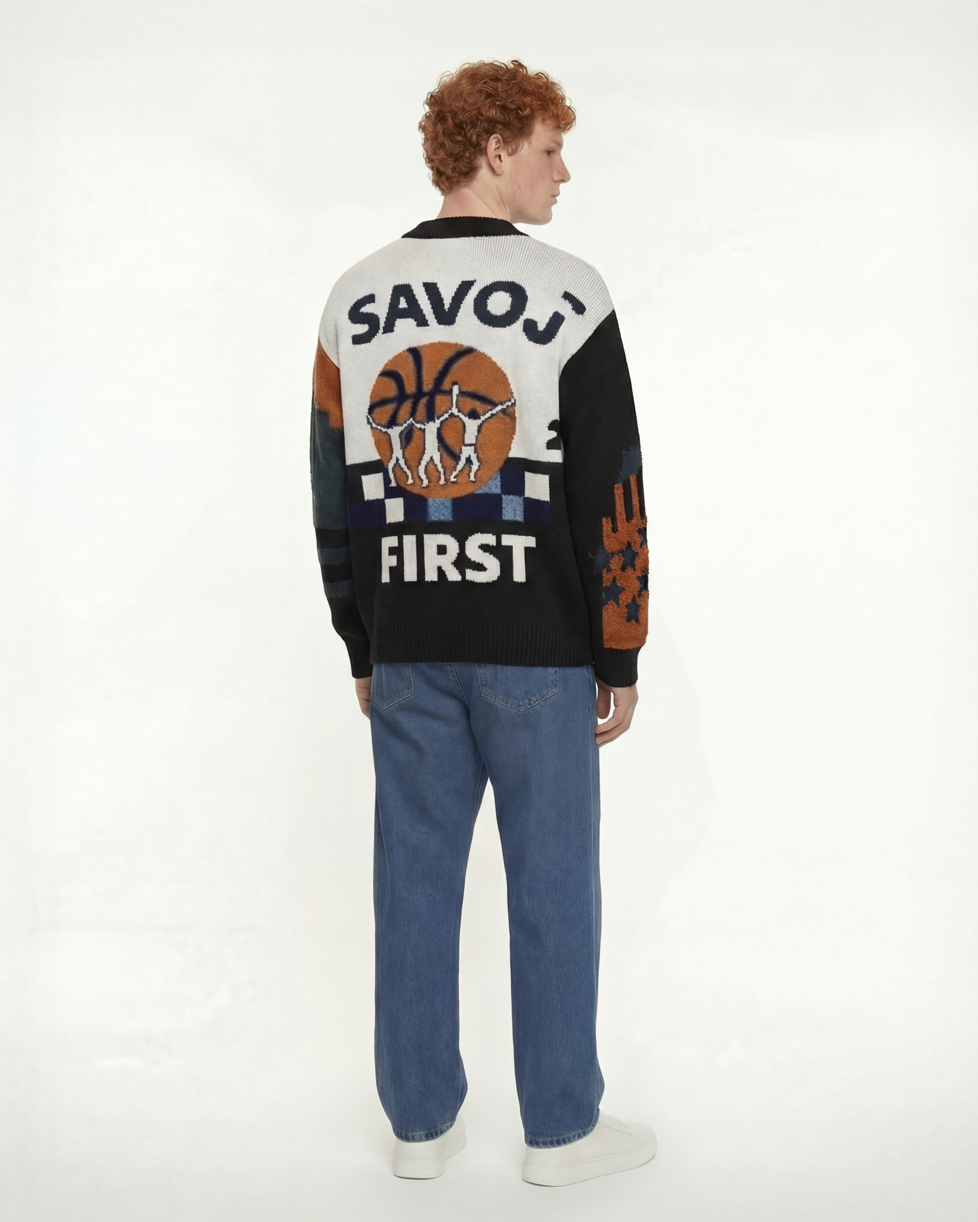 House of Savoj ”SAVOJ FIRST” Intarsia Cardigan - Multi Colour