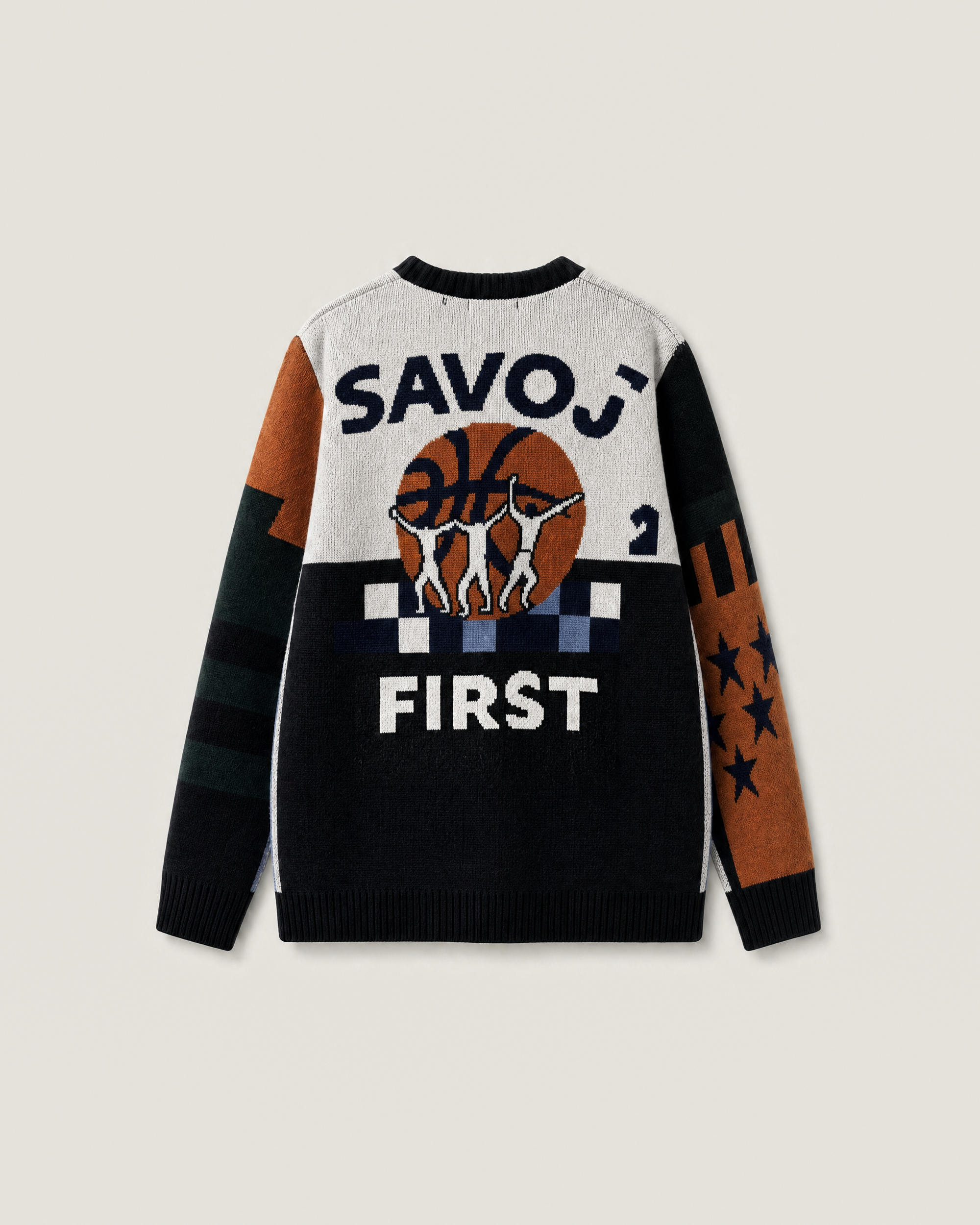 House of Savoj ”SAVOJ FIRST” Intarsia Cardigan - Multi Colour