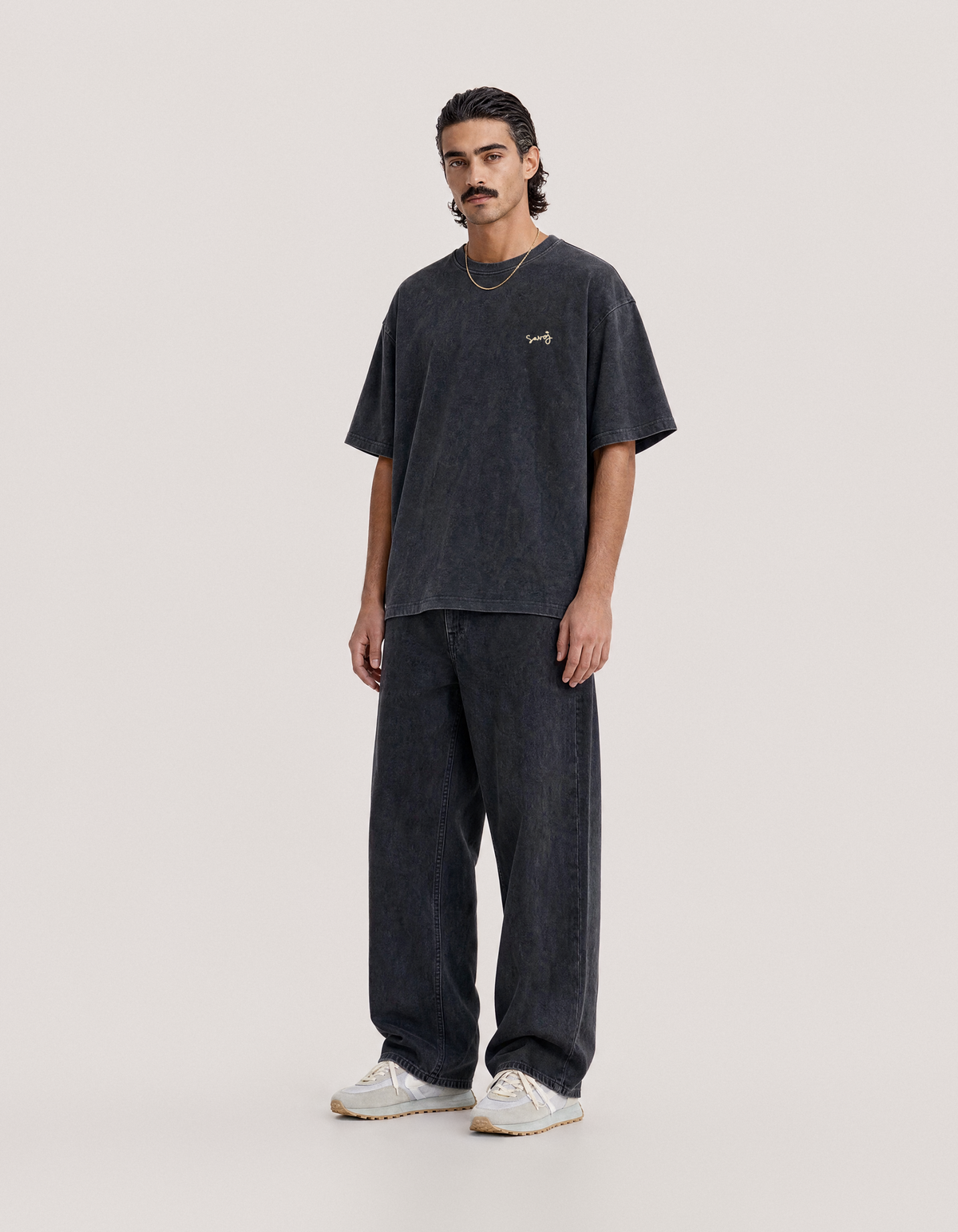 Dessin Libre Oversized Tee - Washed Black