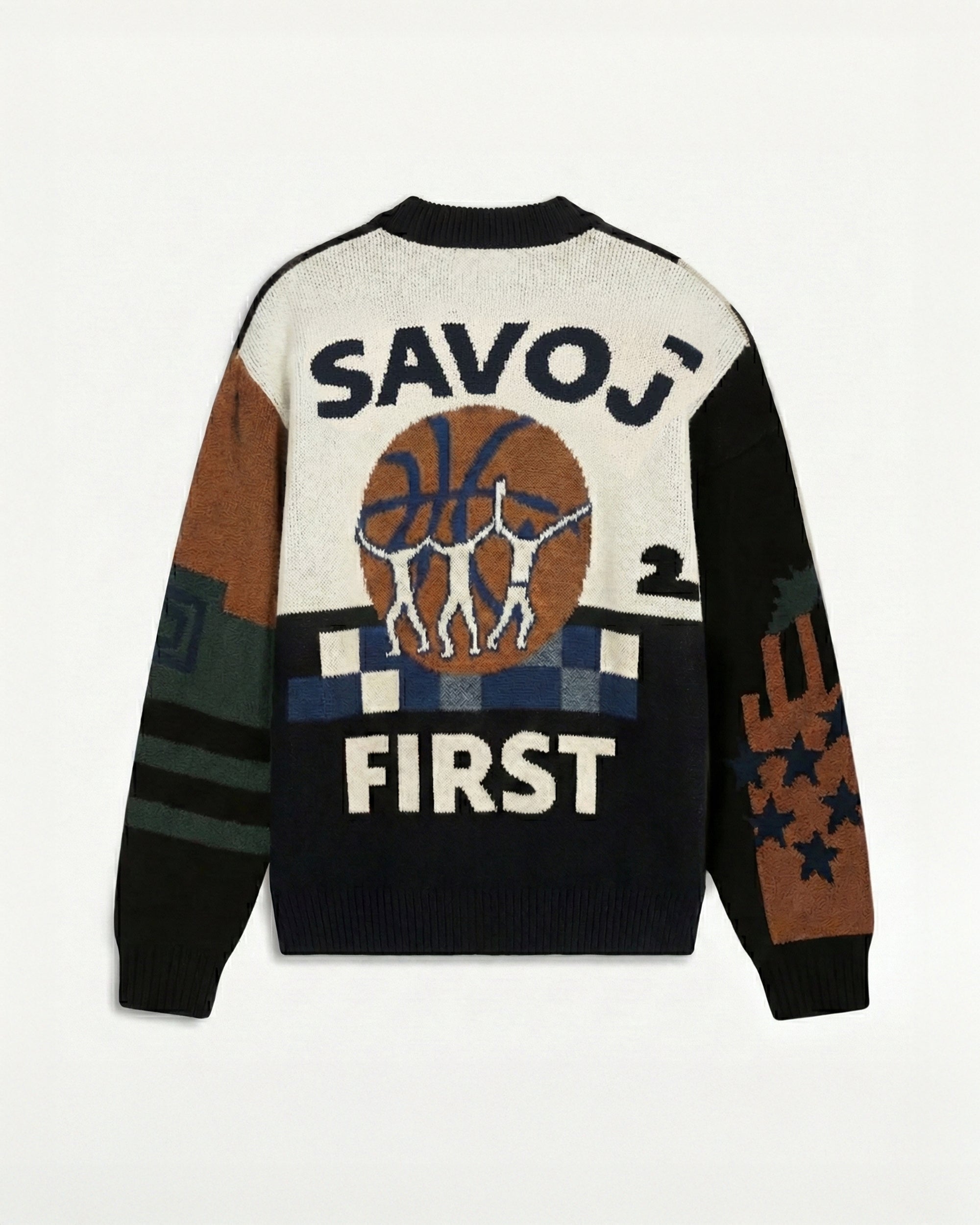 HOUSE OF SAVOJ ”SAVOJ FIRST” INTARSIA CARDIGAN - MULTI COLOUR