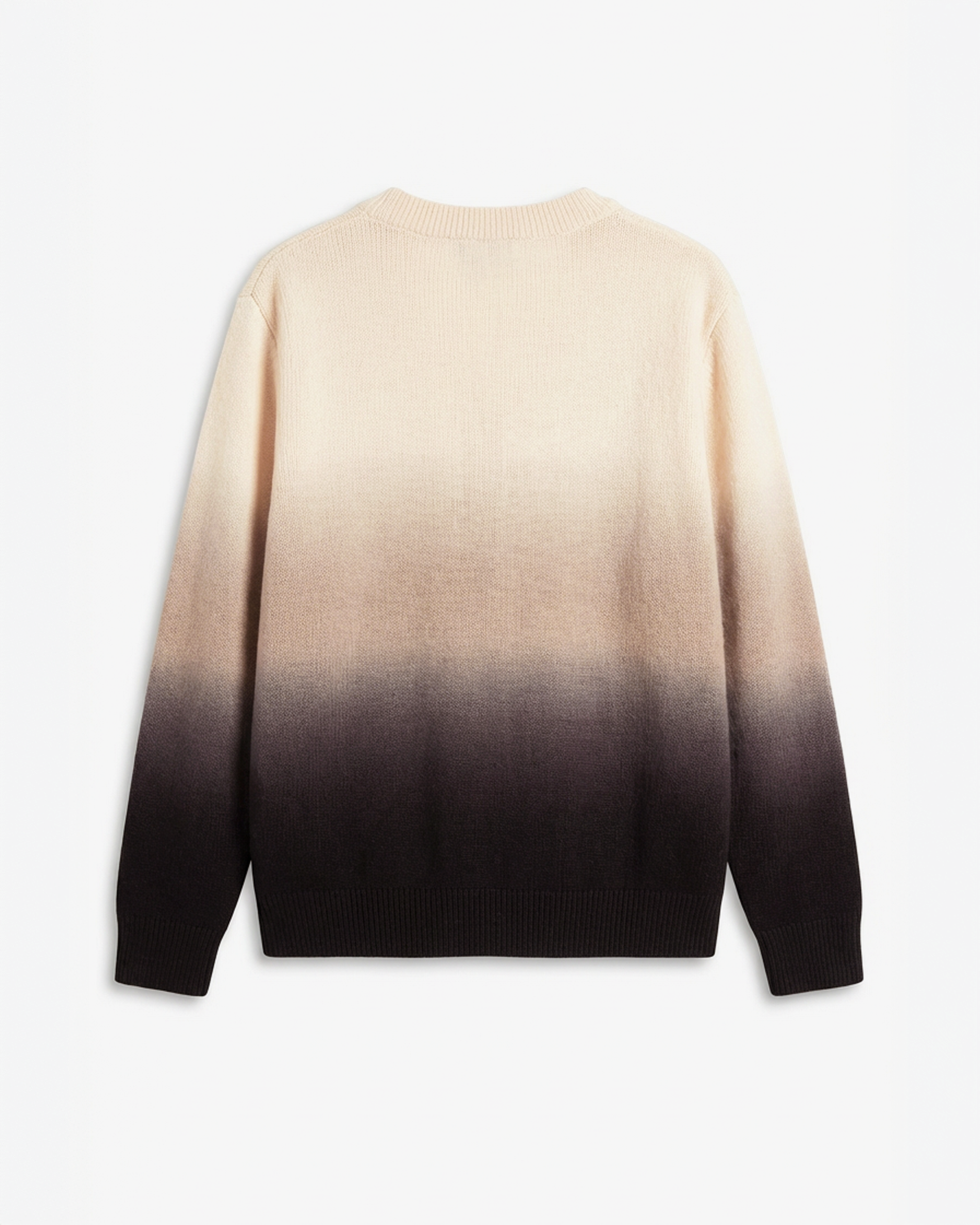 HOUSE OF SAVOJ LAMBSWOOL CARDIGAN DÉGRADÉ - BEIGE/NOIR