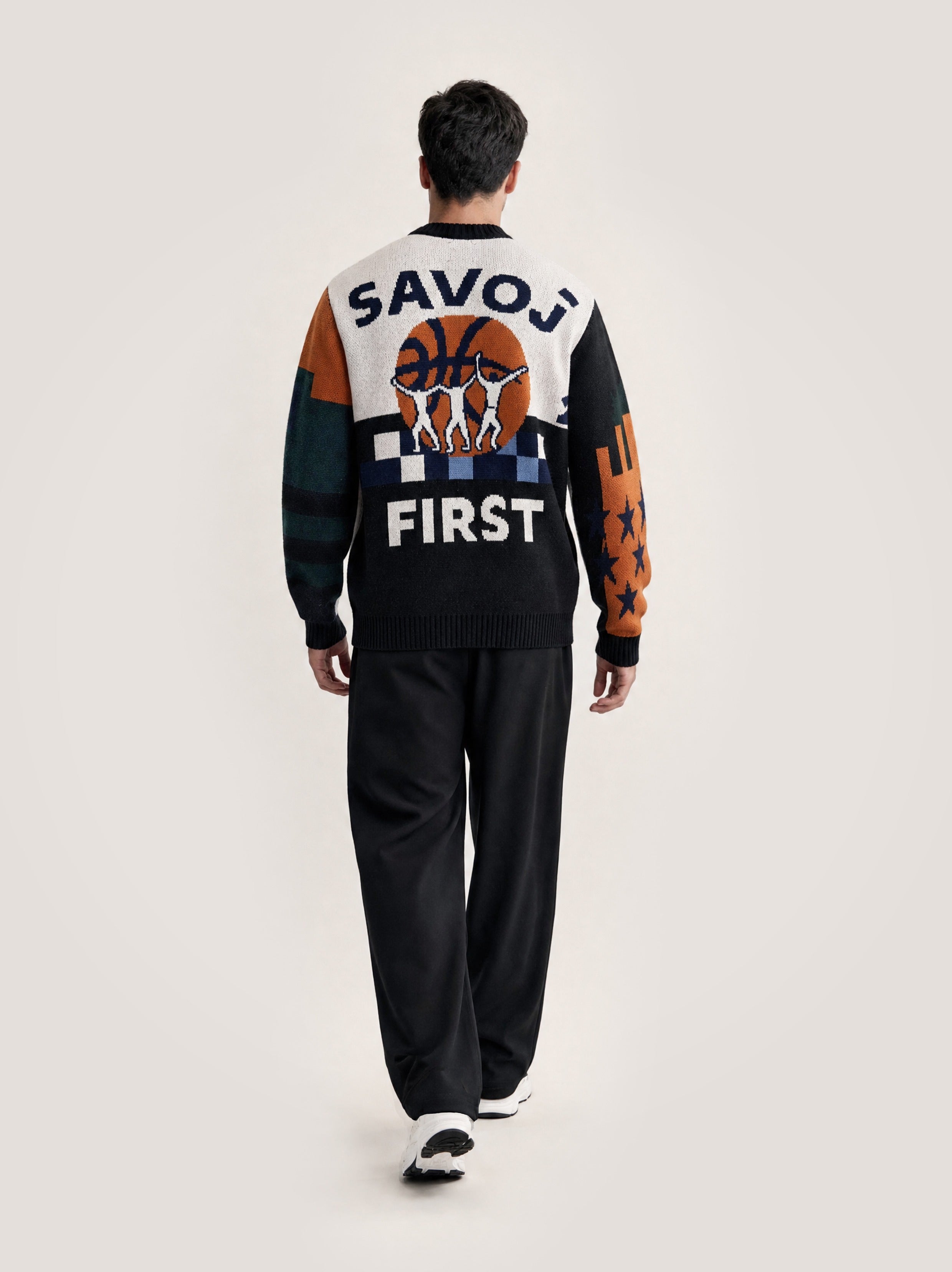 House of Savoj ”SAVOJ FIRST” Intarsia Cardigan - Multi Colour