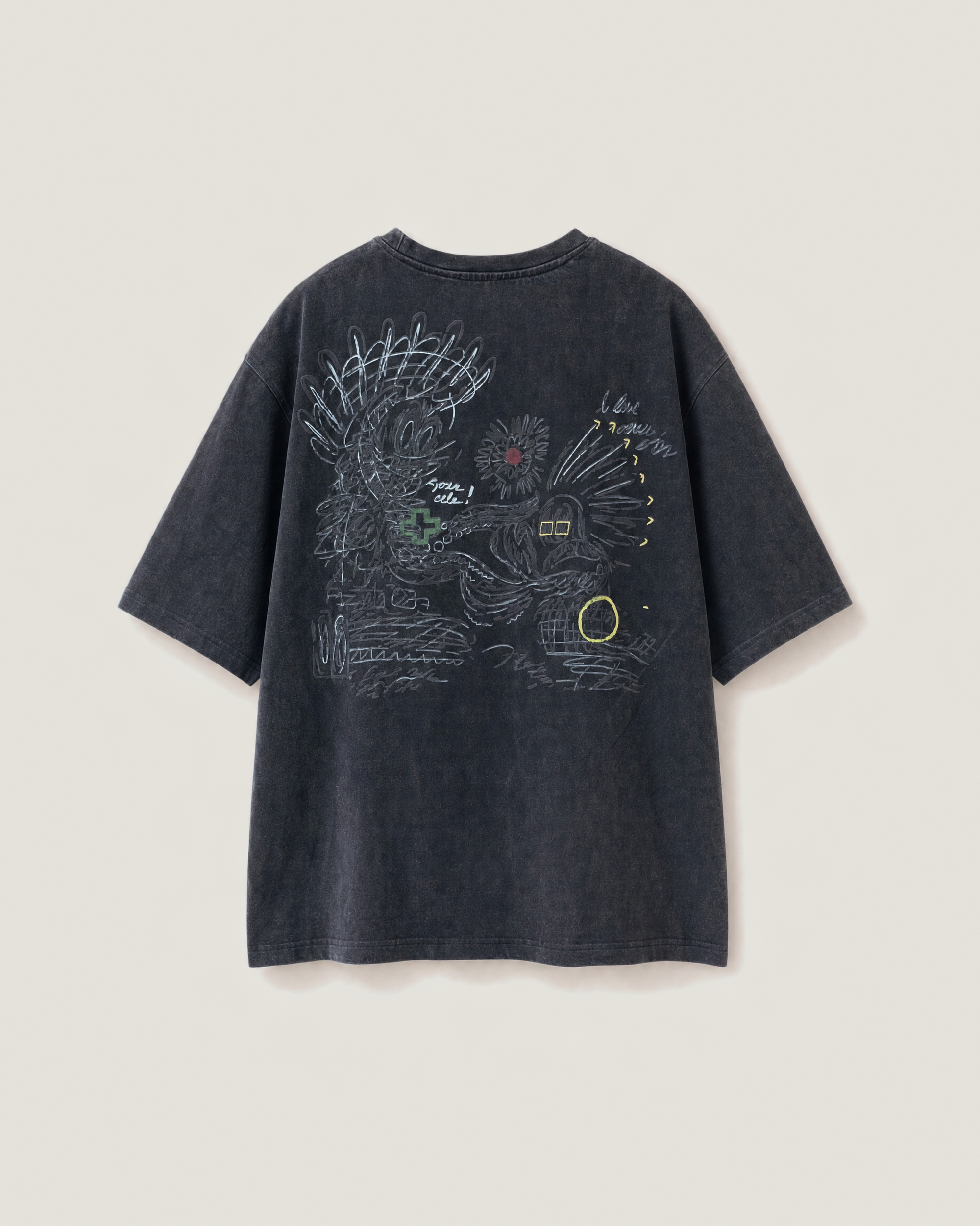 House of Savoj Dessin Libre Comfort Tee - Washed Black