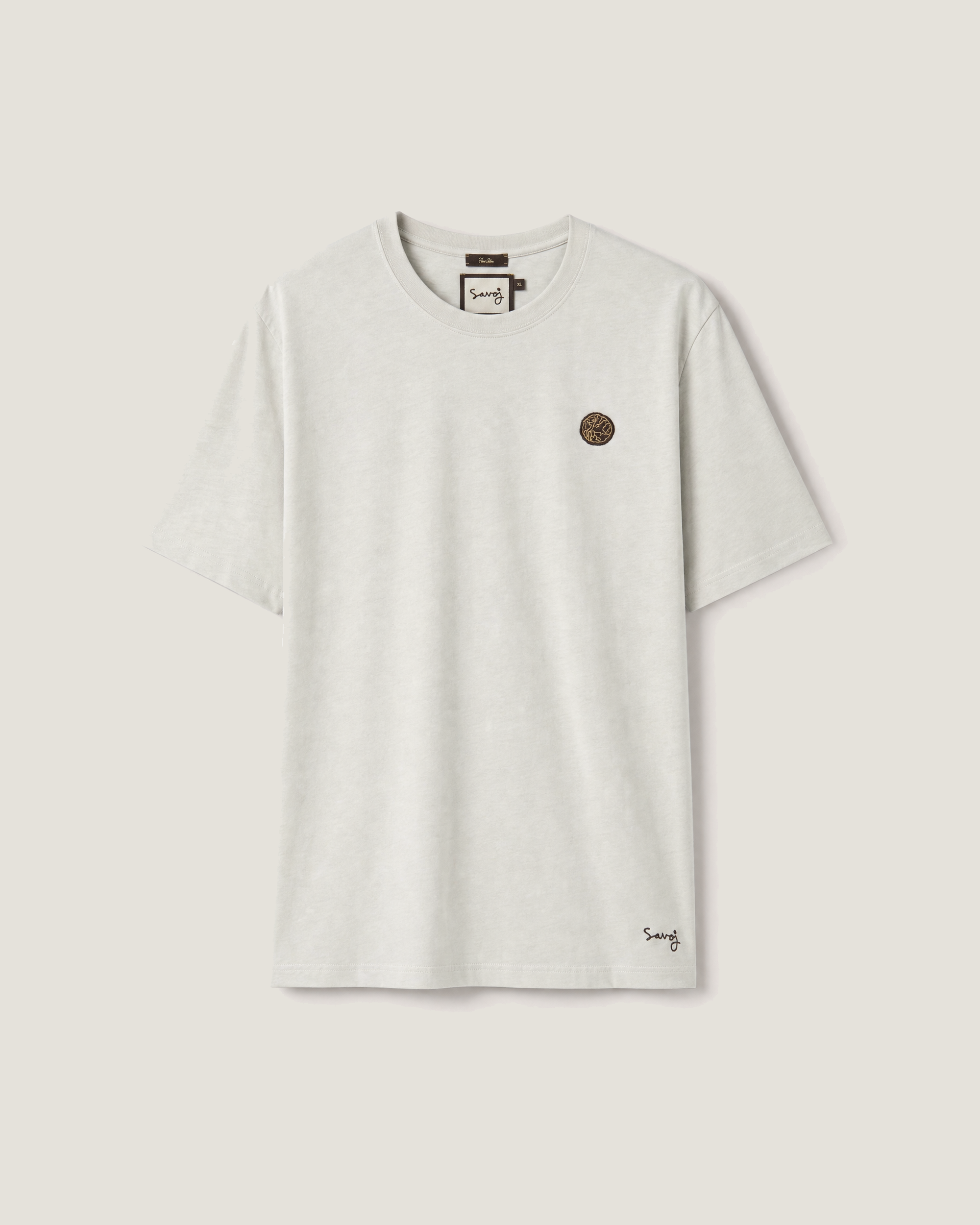 House of Savoj emblem & signature embroidery tee - oatmilk white