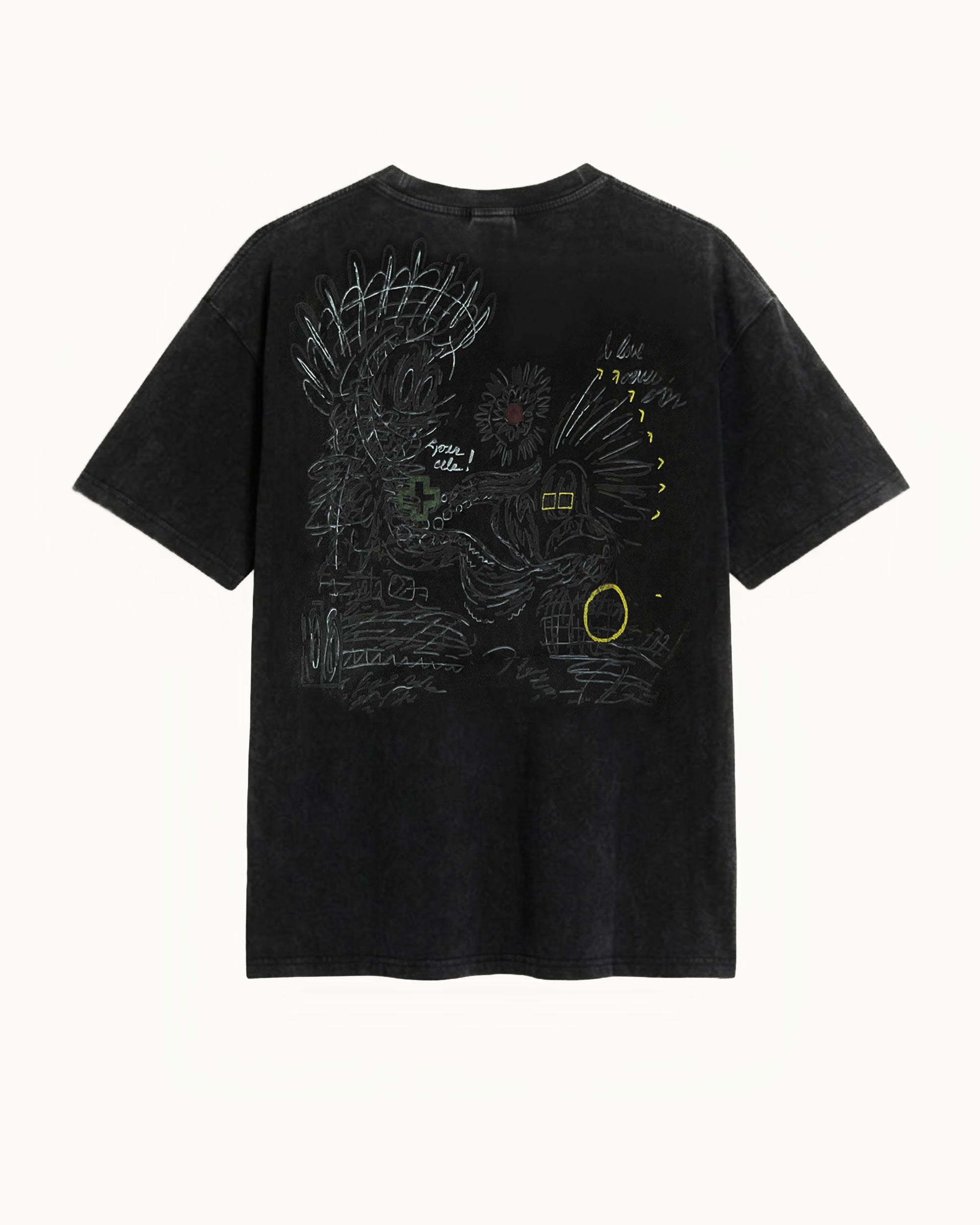 House of Savoj Dessin Libre Comfort Tee - Washed Black