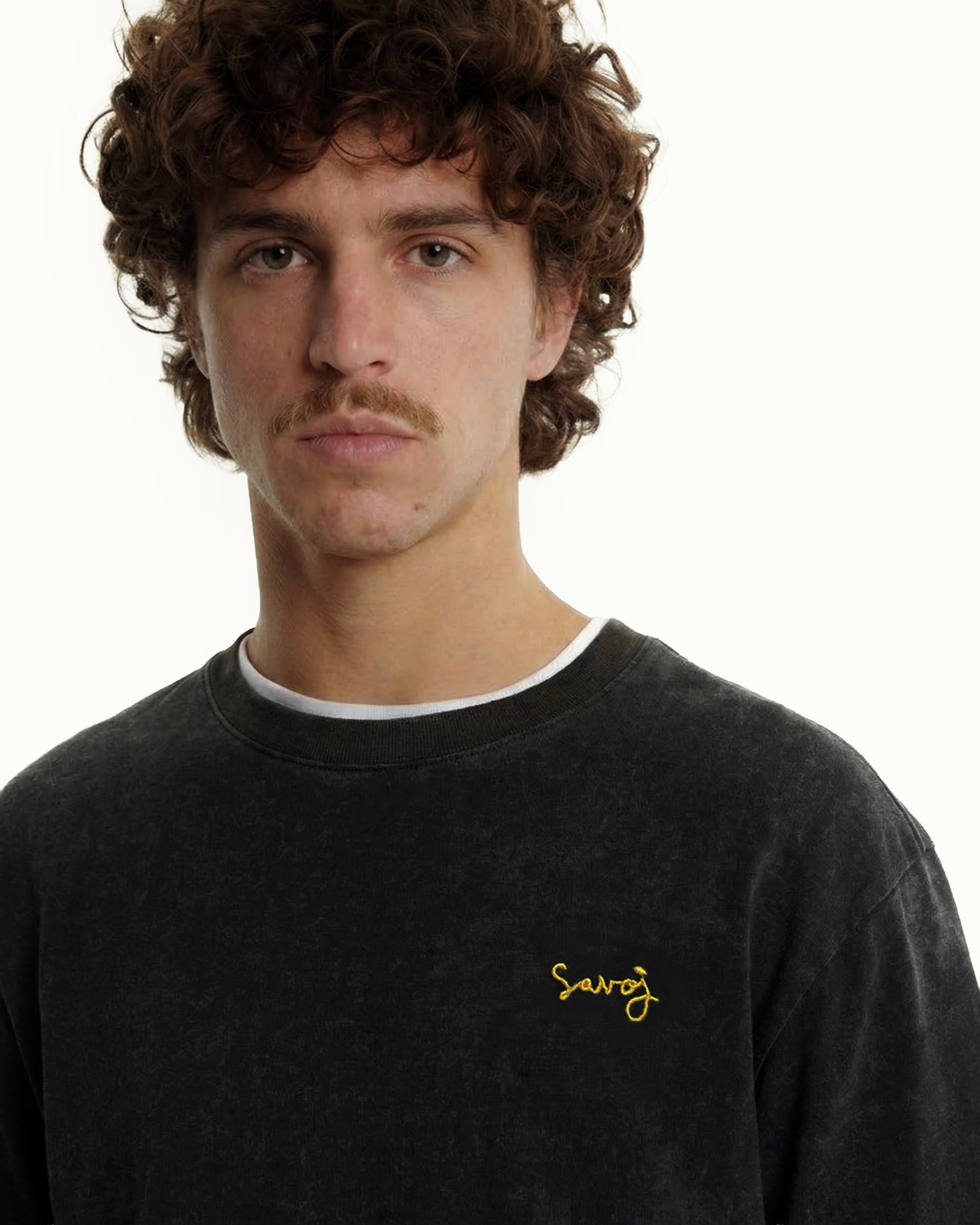 House of Savoj Dessin Libre Comfort Tee - Washed Black