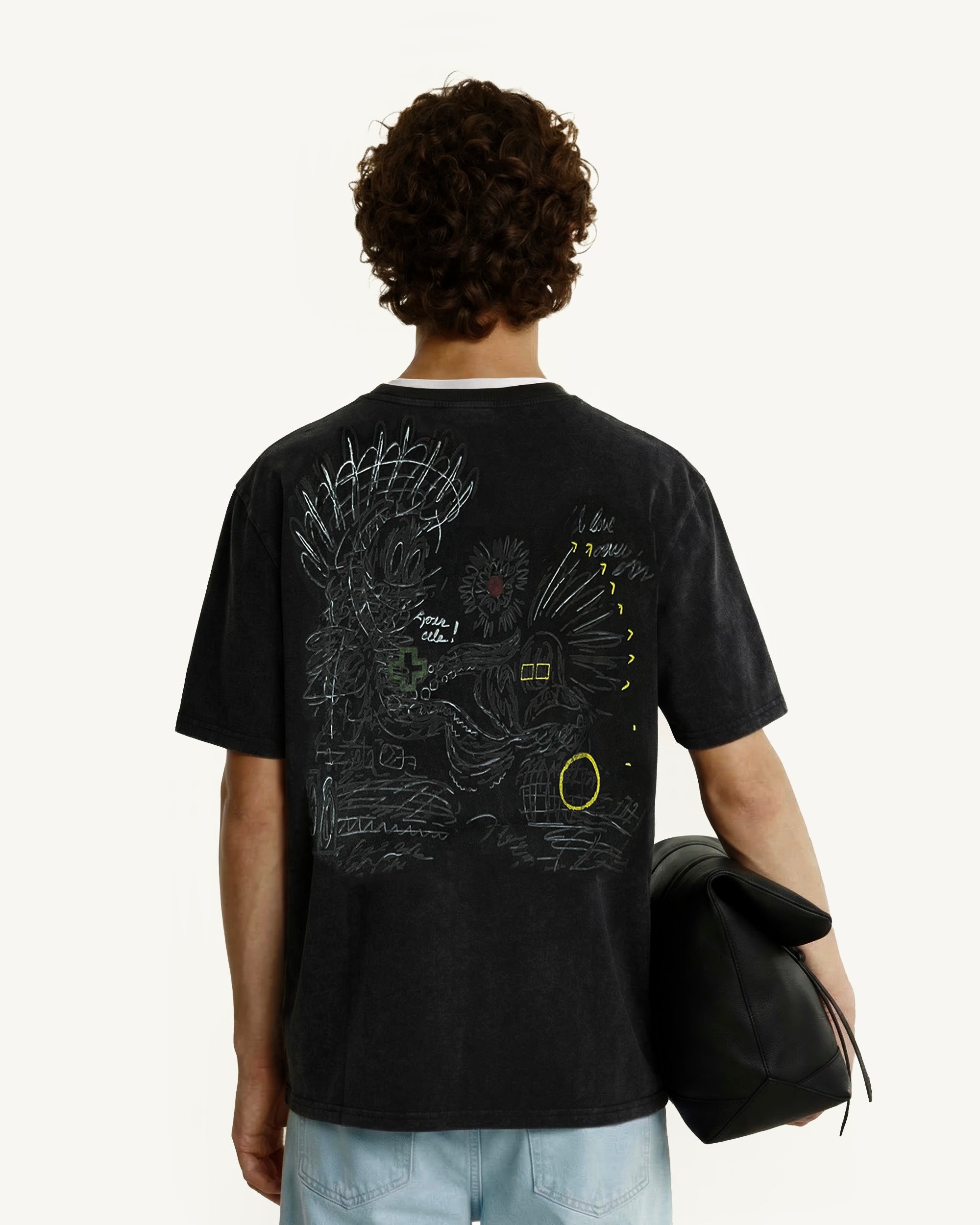House of Savoj Dessin Libre Comfort Tee - Washed Black