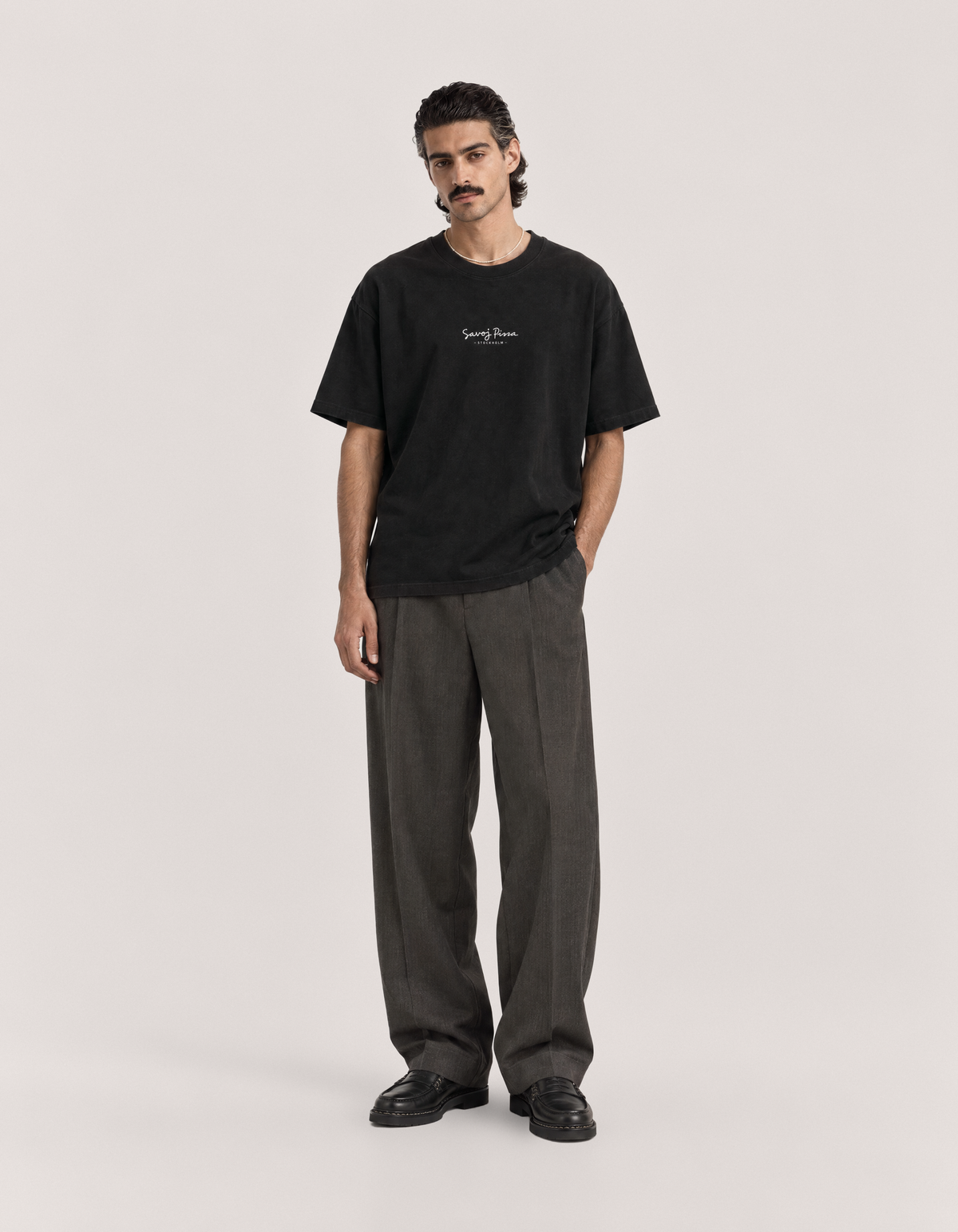 Savoj Pizza Relaxed Tee-Shirt - Deep Black