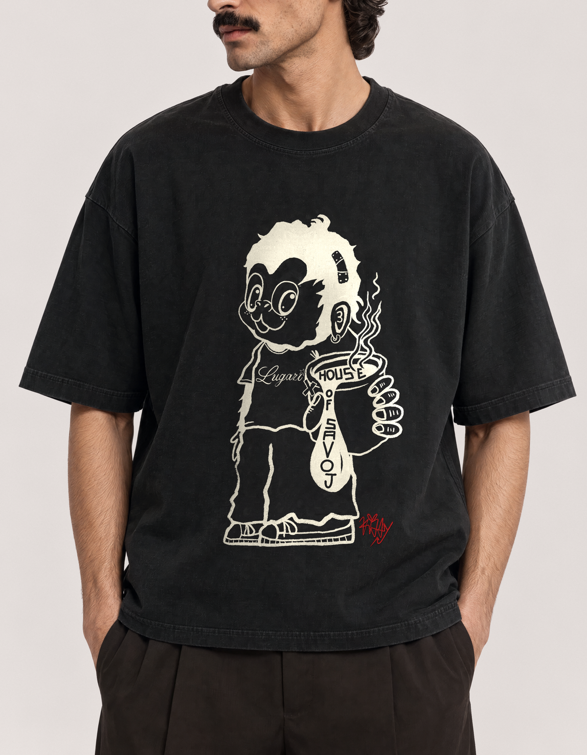 House of Savoj X Lugazi Tee-shirt - Deep black