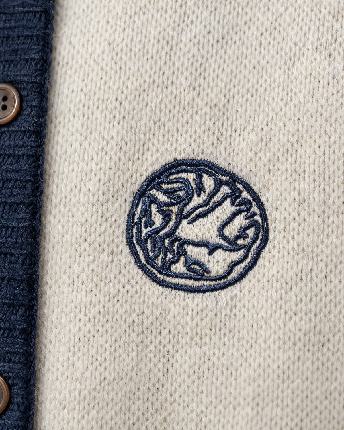 ”SAVOJ FIRST” Intarsia Cardigan - Warm Tones