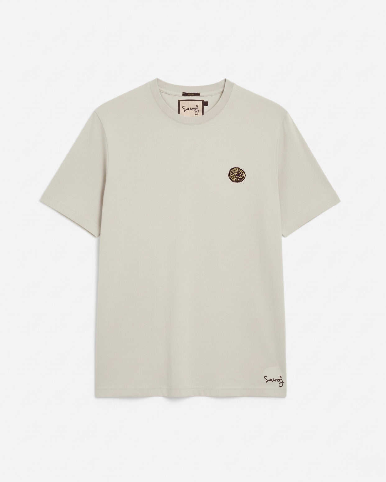 House of Savoj emblem & signature embroidery tee - oatmilk white