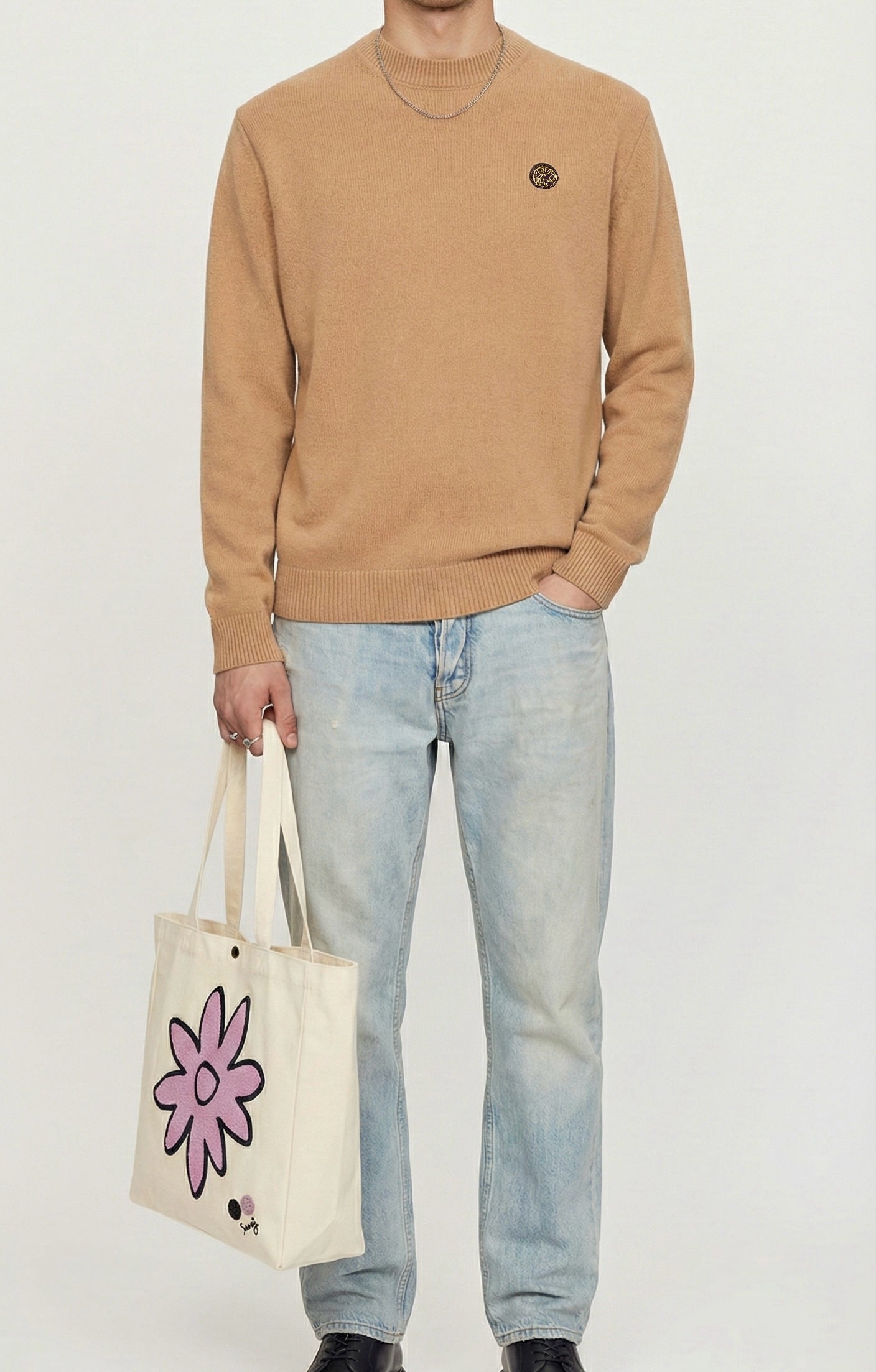 HOUSE OF SAVOJ BLOOMING FRIEND TOTE BAG - NATURAL CANVAS